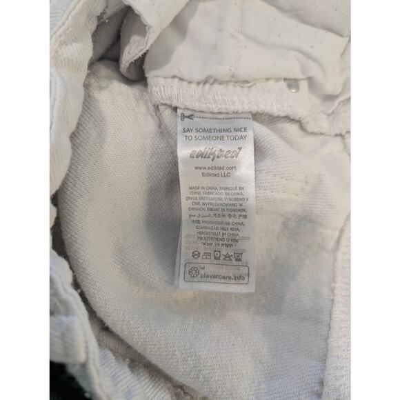 edikted Off-White Slouchy Gen Z Mid-Rise Wide Leg Jeans Small - Picture 8 of 8